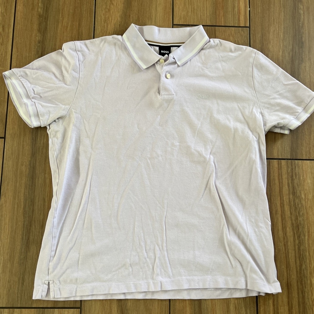 Hugo Boss Polo Shirt Men's Size XL Regular Fit Short Sleeve Lavender